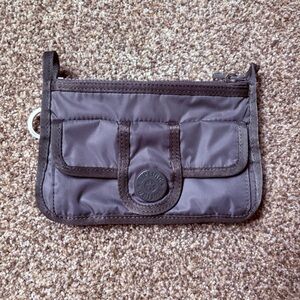 Kipling Zippered‎ 3 Compartment Gray Pouch Bag